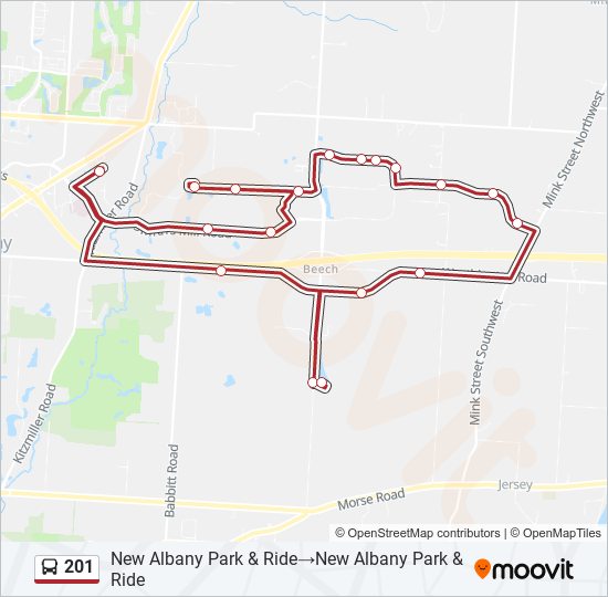 Mapa de 201 de autobús