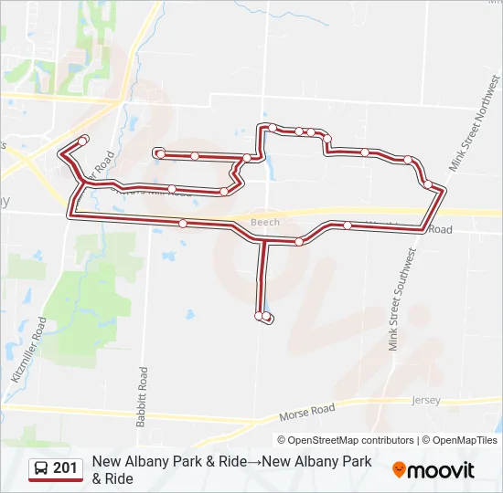 201 Bus Line Map