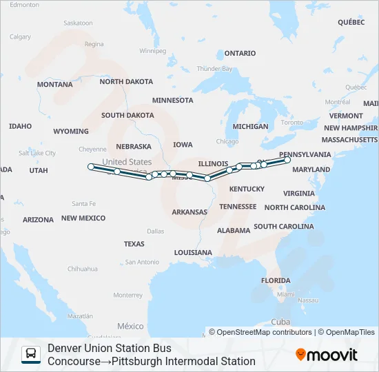 GREYHOUND US1200 Bus Line Map