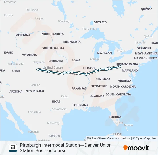 GREYHOUND US1200 Bus Line Map