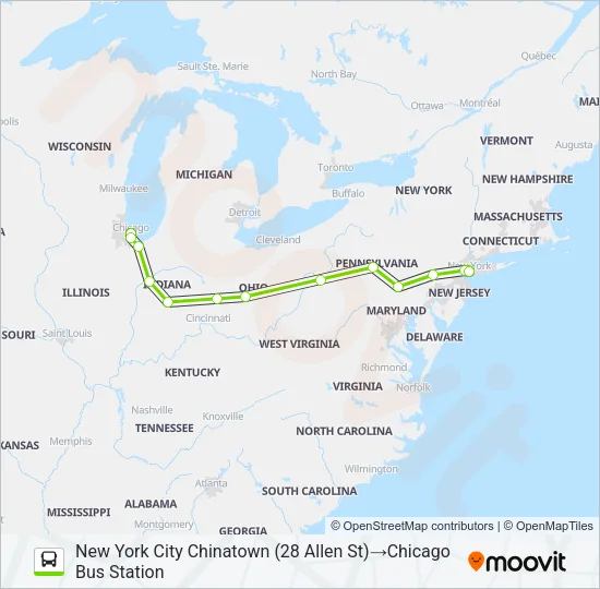 FLIXBUS N2640 Bus Line Map