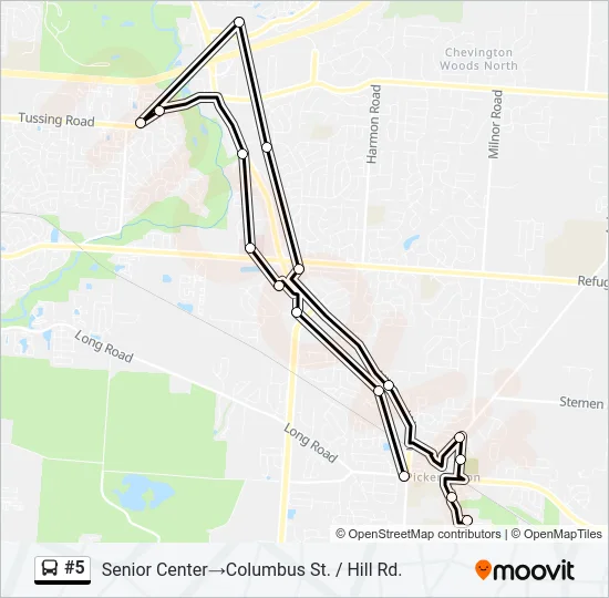 #5 Bus Line Map