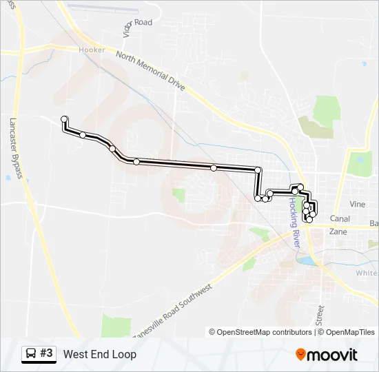 #3 Bus Line Map