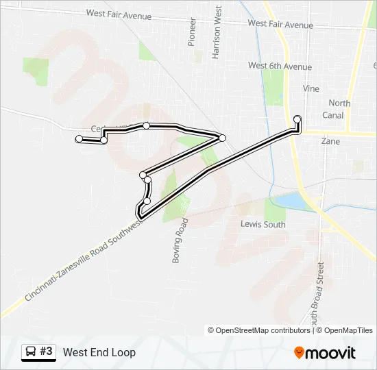 #3 Bus Line Map