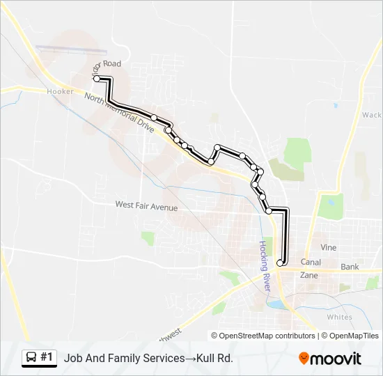 #1 Bus Line Map