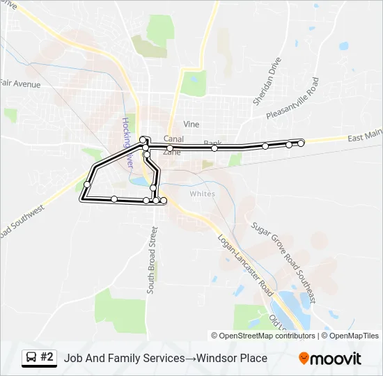 #2 Bus Line Map