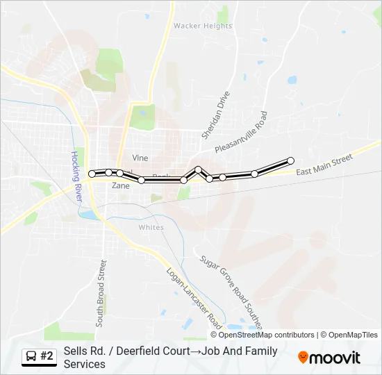 #2 Bus Line Map