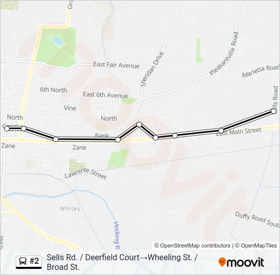 #2 Bus Line Map