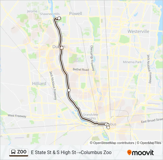 ZOO Bus Line Map