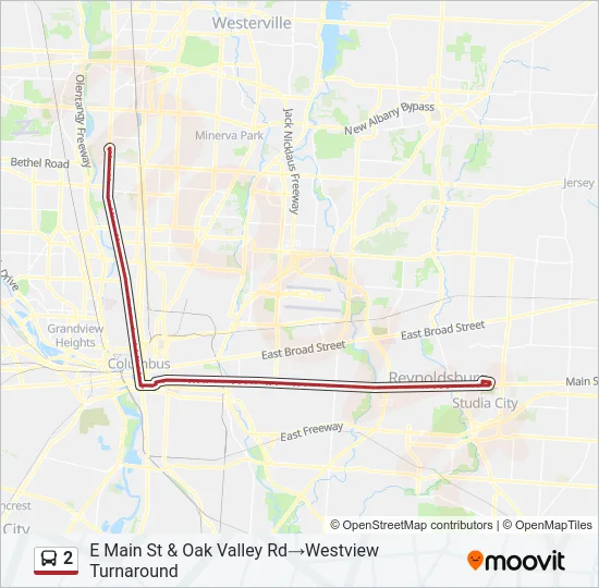 2 Bus Line Map