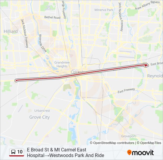 10 Route Schedules, Stops & Maps E Broad St & Mt Carmel East