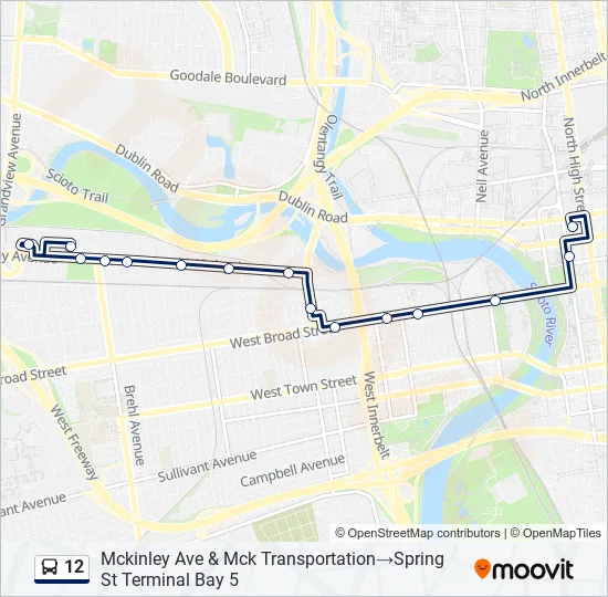 12 Bus Line Map