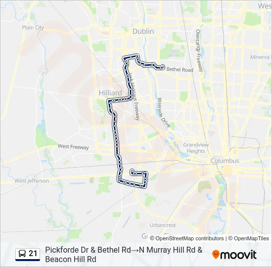 21 Bus Line Map