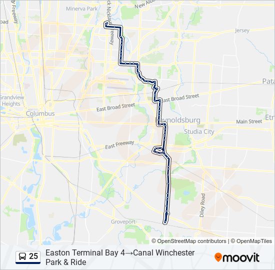 Mapa de 25 de autobús