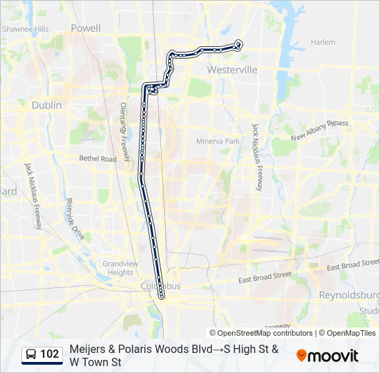 102 Bus Line Map