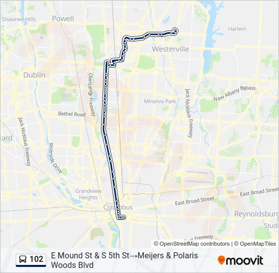 102 Bus Line Map