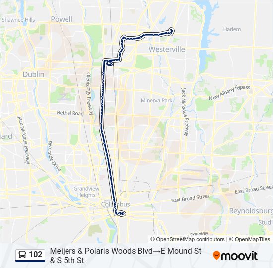102 Bus Line Map