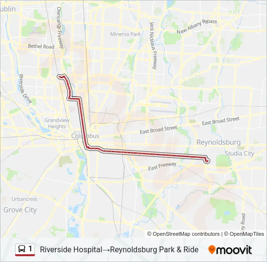 1 Bus Line Map