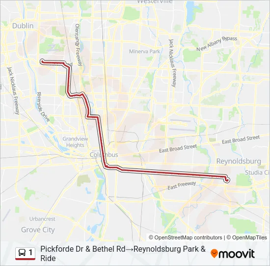 1 Bus Line Map