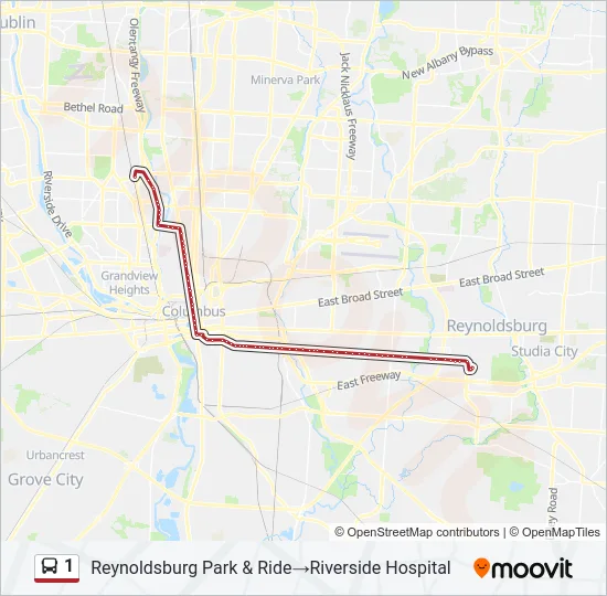 1 Bus Line Map