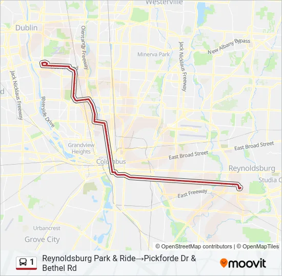 1 Bus Line Map