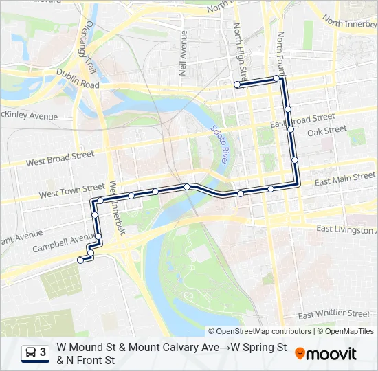 3 Bus Line Map