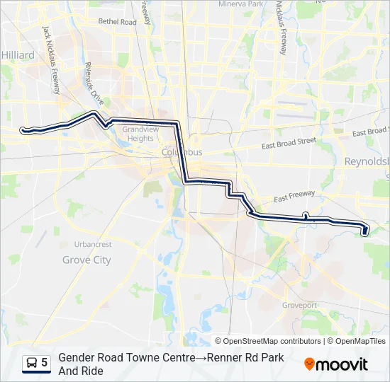 5 Bus Line Map