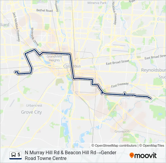 5 Bus Line Map
