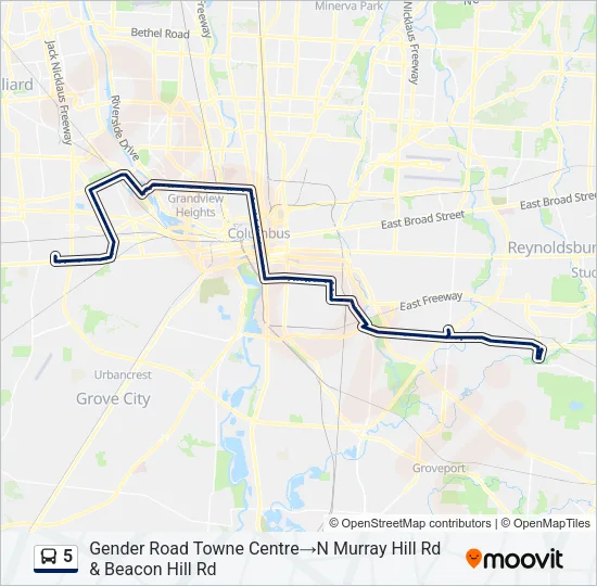 5 Bus Line Map