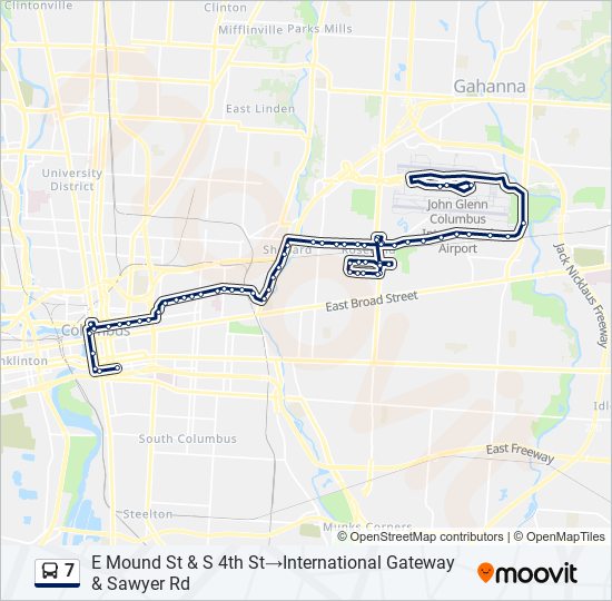 Mapa de 7 de autobús