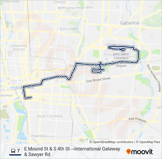 7 Bus Line Map