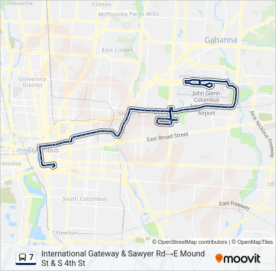 7 Bus Line Map