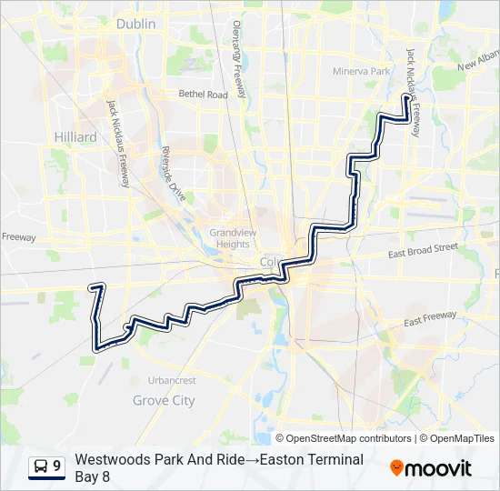 9 Bus Line Map