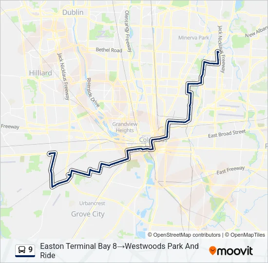 9 Bus Line Map