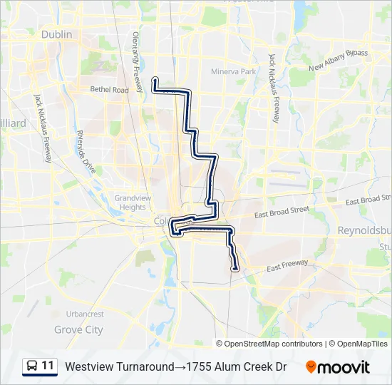 11 Bus Line Map