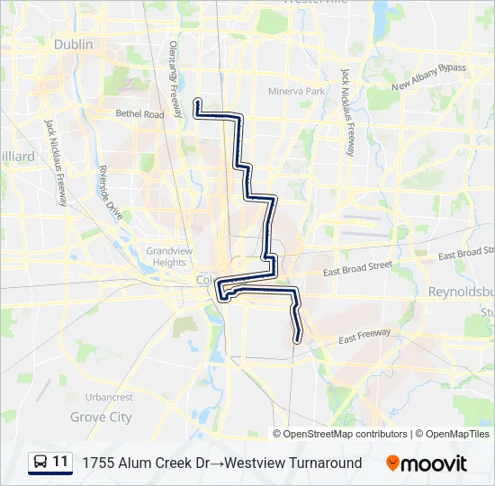 11 Bus Line Map