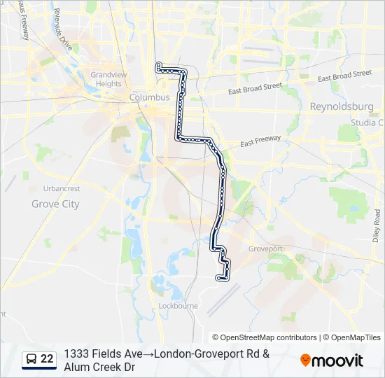 22 Bus Line Map