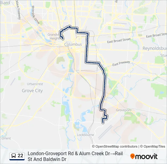 22 Bus Line Map