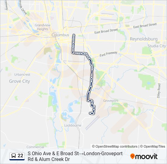 22 Bus Line Map