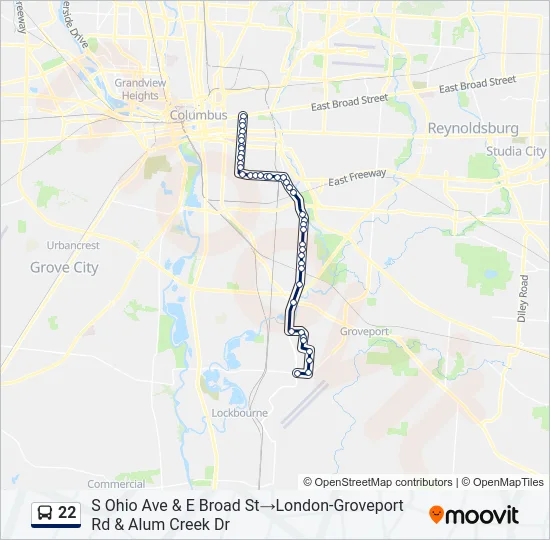 22 Bus Line Map