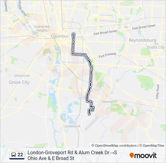 22 Bus Line Map