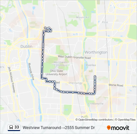 33 Bus Line Map