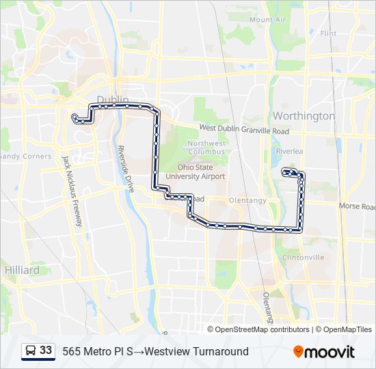 33 Bus Line Map