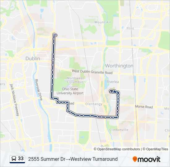 33 Bus Line Map