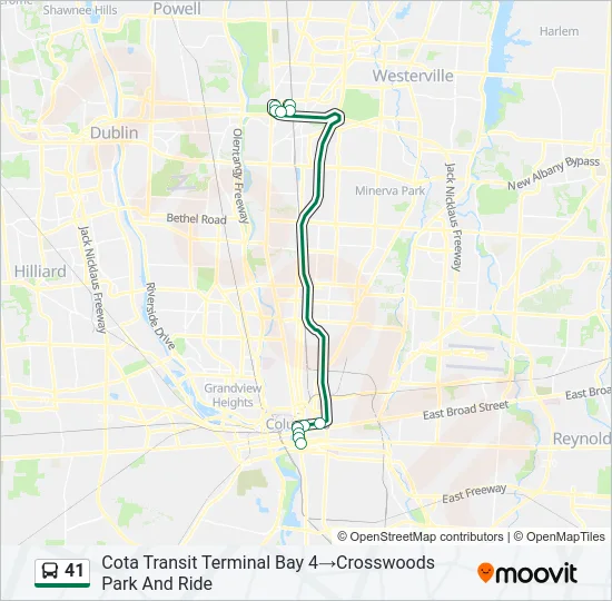 41 Bus Line Map