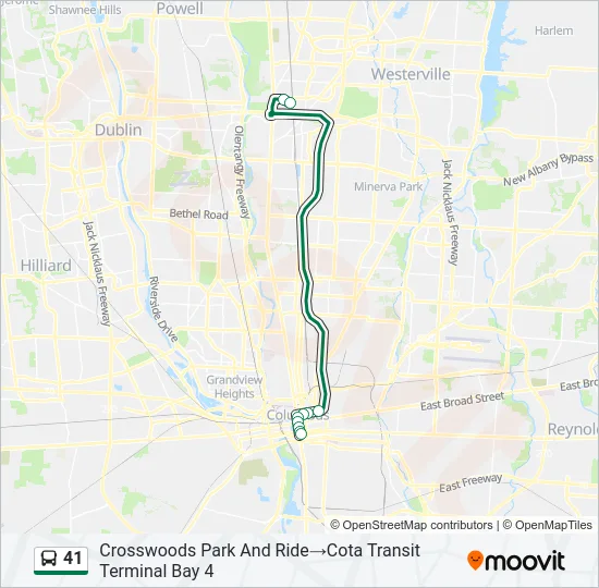 41 Bus Line Map