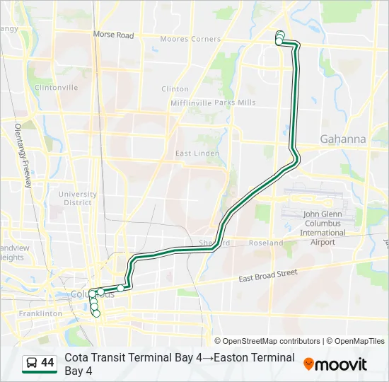 44 Bus Line Map