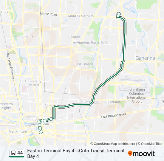 44 Bus Line Map