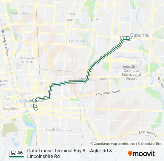 46 Bus Line Map