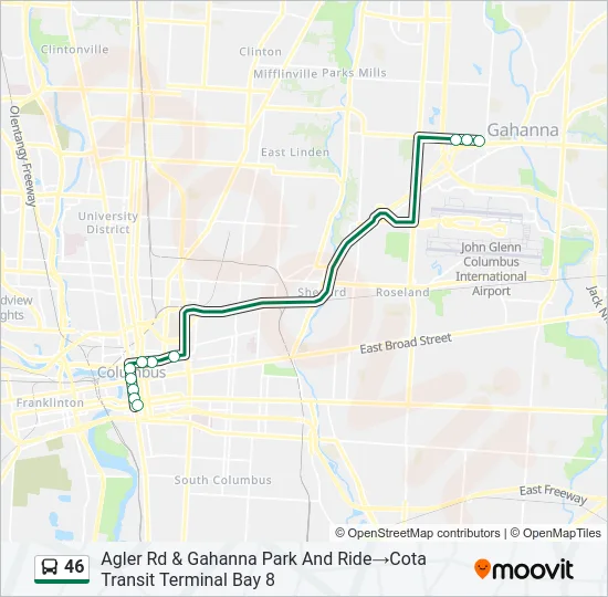 46 Bus Line Map